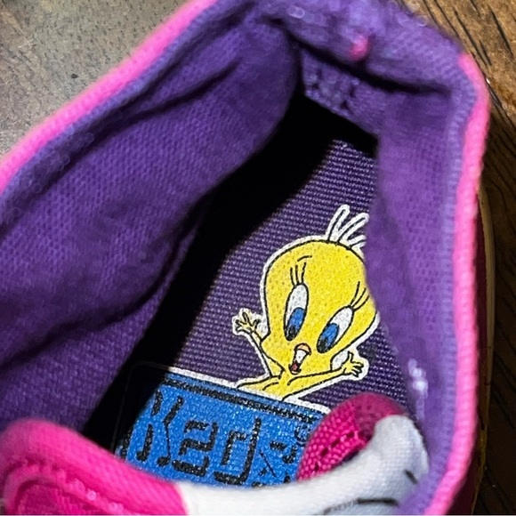 Rare Keds Looney Tunes Vintage 1993 Tweety Bird Canvas Sneakers Girls 12 Pink - Picture 13 of 16